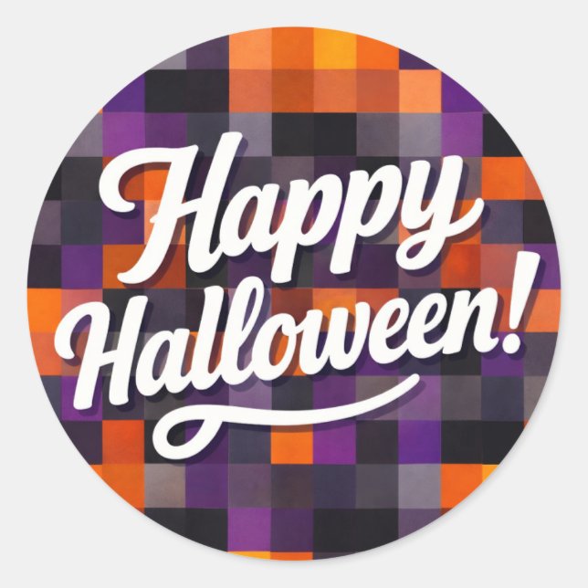 Adesivo Redondo Feliz Halloween (Frente)