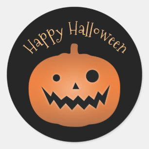 Adesivo Redondo Feliz Halloween Assombrado Jack O Lanterna Pumpkin