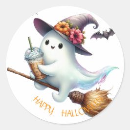 Adesivo Redondo Feliz Halloween Assustador