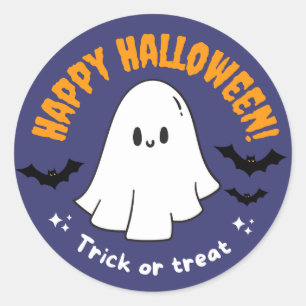 Adesivo Redondo Feliz Halloween Embalagem de doces ou travessuras