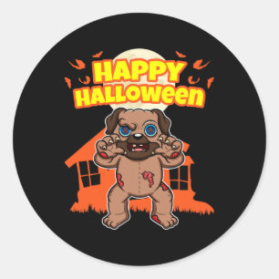 Adesivo Redondo Feliz Halloween Engraçado Cos do Festa da Véspera 