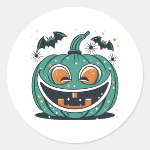 Adesivo Redondo Feliz Halloween! Esculpa uma Abóbora!