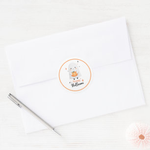 Adesivo Redondo Feliz Halloween Ghost Favor Sticker