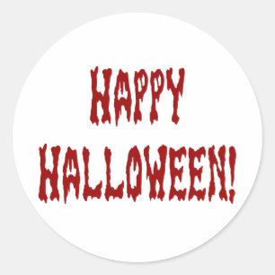 Adesivo Redondo Feliz Halloween Gore Texto