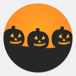 Adesivo Redondo Feliz Halloween Jack O Lanterna