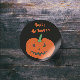 Adesivo Redondo Feliz Halloween Jack O Lanterna Pumpkin Sticker