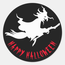 Adesivo Redondo Feliz Halloween preto, engraçado, personalizável