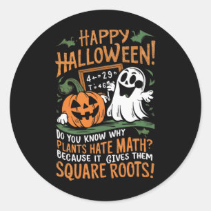 Adesivo Redondo Feliz Halloween - Professor de Matemática, Cientis