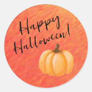 Adesivo Redondo Feliz Halloween-Pumpkin-