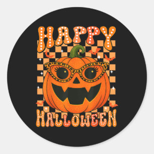 Adesivo Redondo Feliz Halloween Pumpkins Engraçado Costume Para O