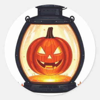 Adesivo Redondo Feliz Halloween Série 5 - Pumpkin Lanterker