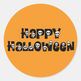 Adesivo Redondo Feliz Halloween Skulls Sticker