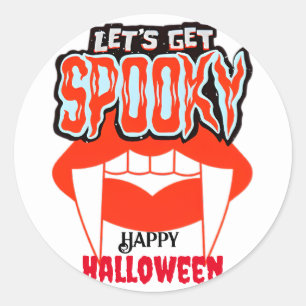 Adesivo Redondo Feliz Halloween Spooky Season Creepkers