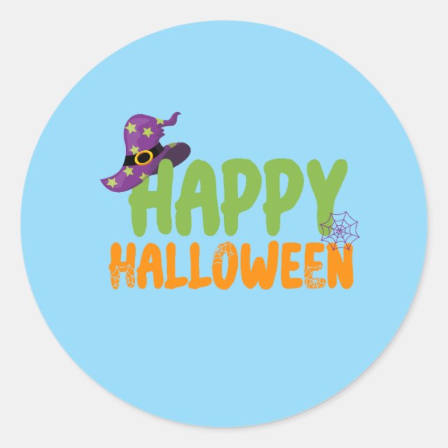 Adesivo Redondo feliz hallowen (Frente)