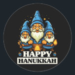 Adesivo Redondo Feliz Hanukkah Judeu Chanukah Judeu Hebraico<br><div class="desc">Feliz Hanukkah Judeu Chanukah Judeu Hebraico</div>