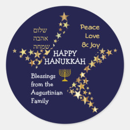 Adesivo Redondo FELIZ HANUKKAH Personalizada