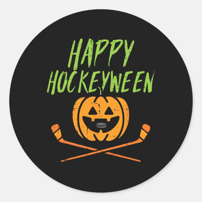 Adesivo Redondo Feliz Hockeybetween Ice Hockey Halloween Costume M (Frente)