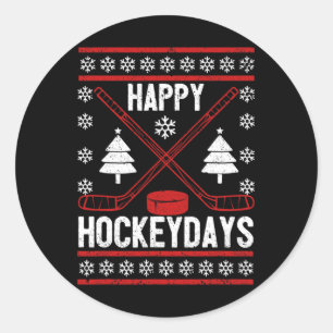 Adesivo Redondo Feliz Hockeydays Festejado Natal Gatilho de Gelo F