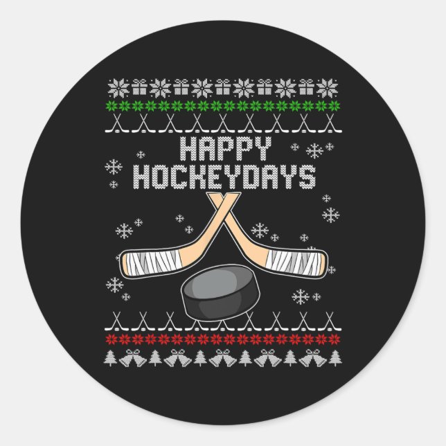 Adesivo Redondo Feliz Hockeydays Natal Feio Pajama Legal Hockey (Frente)