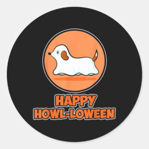 Adesivo Redondo Feliz Howl-Loween Para Amante de Cachorro - Fantas