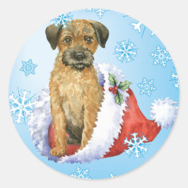 Adesivo Redondo Feliz Howliday Border Terrier