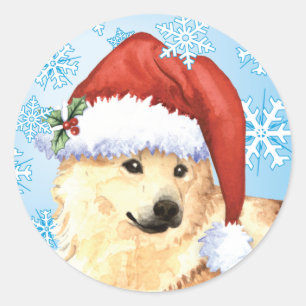Adesivo Redondo Feliz Howlidays Norueguês Buhund