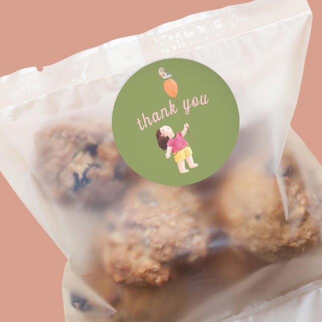 Adesivo Redondo Feliz Jardim de Crianças de Aniversário do Picnic  (Criador carregado)