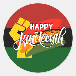 Adesivo Redondo FELIZ JUNETEENTH Pan African