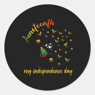 Adesivo Redondo Feliz Juntee É Meu Dia de Independência Negro Livr