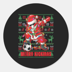 Adesivo Redondo Feliz Kickmas Natal Futebol Ball Ugly Youth Swe