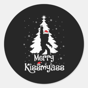 Adesivo Redondo Feliz Kissmy Divertido Pé Grande Yeti Sasquatch Na