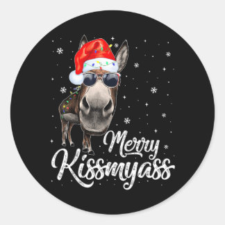 Adesivo Redondo Feliz Kissmy Sarcástico Xmas Pijama Divertido Nata