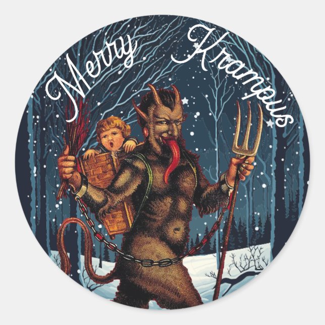 Adesivo Redondo Feliz Krampus (Frente)