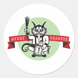 Adesivo Redondo Feliz Krampus