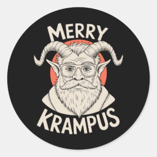 Adesivo Redondo Feliz Krampus Natal Mitológico Festa de Natal