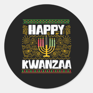 Adesivo Redondo Feliz Kwanzaa - Festival do Patrimônio Africano Am