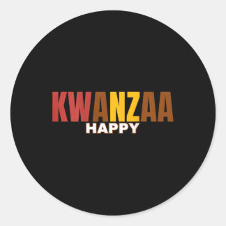 Adesivo Redondo Feliz Kwanzaa Kinara-Sete Princípios De Kwanzaa (