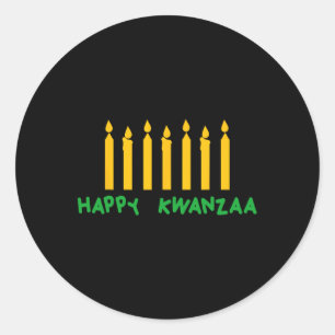 Adesivo Redondo Feliz Kwanzaa Kinara Sete Velas Princípios De K