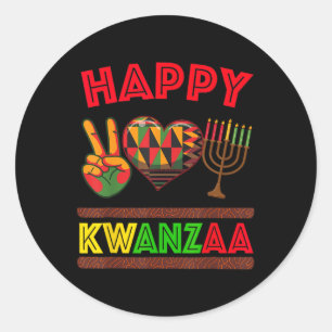 Adesivo Redondo Feliz Kwanzaa Sete Princípios Das Mulheres Kwanzaa