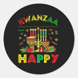 Adesivo Redondo Feliz Kwanzaa Sete Princípios Das Mulheres Kwanzaa