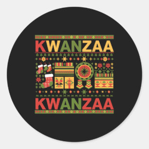Adesivo Redondo Feliz Kwanzaa Sete Princípios De Kwanzaa 1