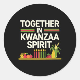 Adesivo Redondo Feliz Kwanzaa vela Africa Holiday African American