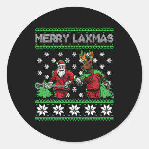 Adesivo Redondo Feliz Laxmas Natal Feio Papais noeis de Lacrosse R