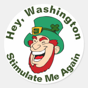 Adesivo Redondo Feliz Leprechaun Stimuly Bill