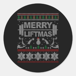 Adesivo Redondo Feliz Liftmas Feia Para Bodybuilder
