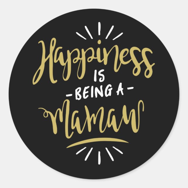 Adesivo Redondo Feliz Mamaw (Frente)