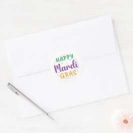 Adesivo Redondo Feliz Mardi Gras