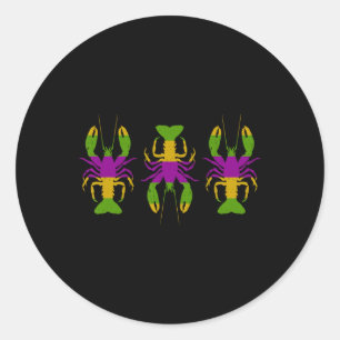 Adesivo Redondo Feliz Mardi Gras 2024 Crawfish Mardi Gras Matching
