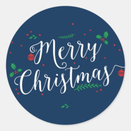 Adesivo Redondo Feliz Mistletoon Vedante de Natal