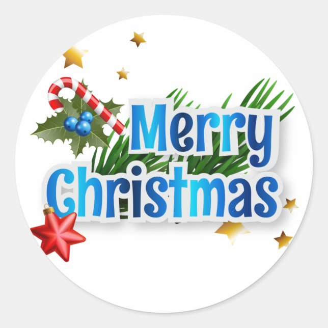 Adesivo Redondo Feliz Natal (Frente)